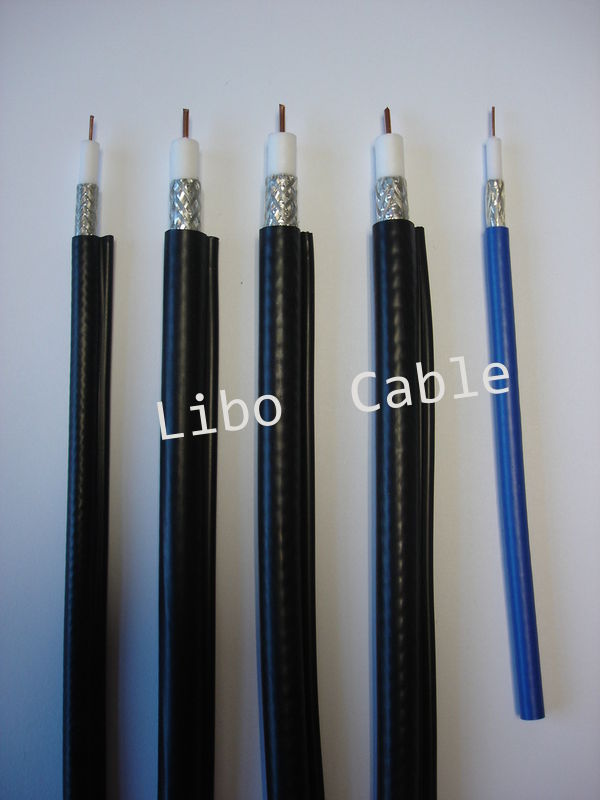 Coaxial Cable Rg6 With Floodant Compound 75 Ohm Drop Cable With Ul Standard Pvc Jacket