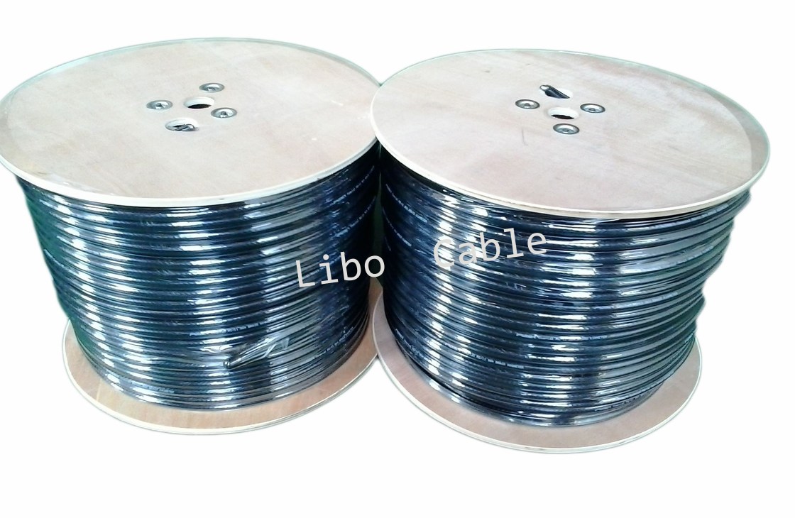 Solid Copper Quad Shield RG11 Cable , 75 ohm RG11 Coaxial Cable for for