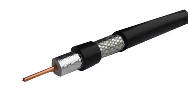 Quad-Shield Rg6 Coaxial Cable Flame Retardant PVC Jacket for CCTV / CATV